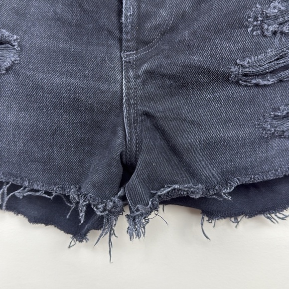 AGOLDE Parker black cut off jean shorts 27 - Picture 8 of 12